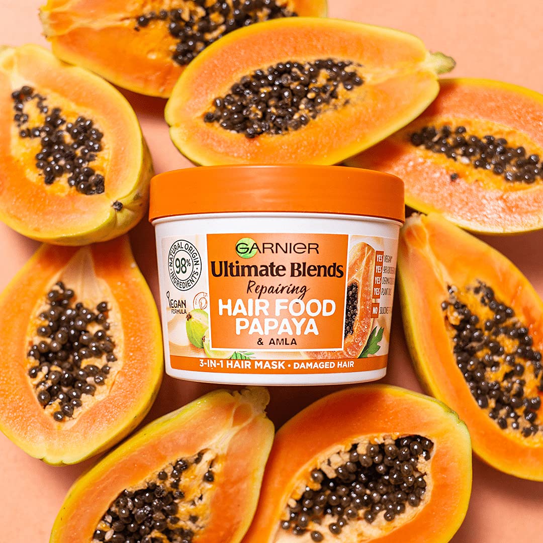 Garnier Hair Food Papaye – Application diffuse sur longueurs pour démêler.