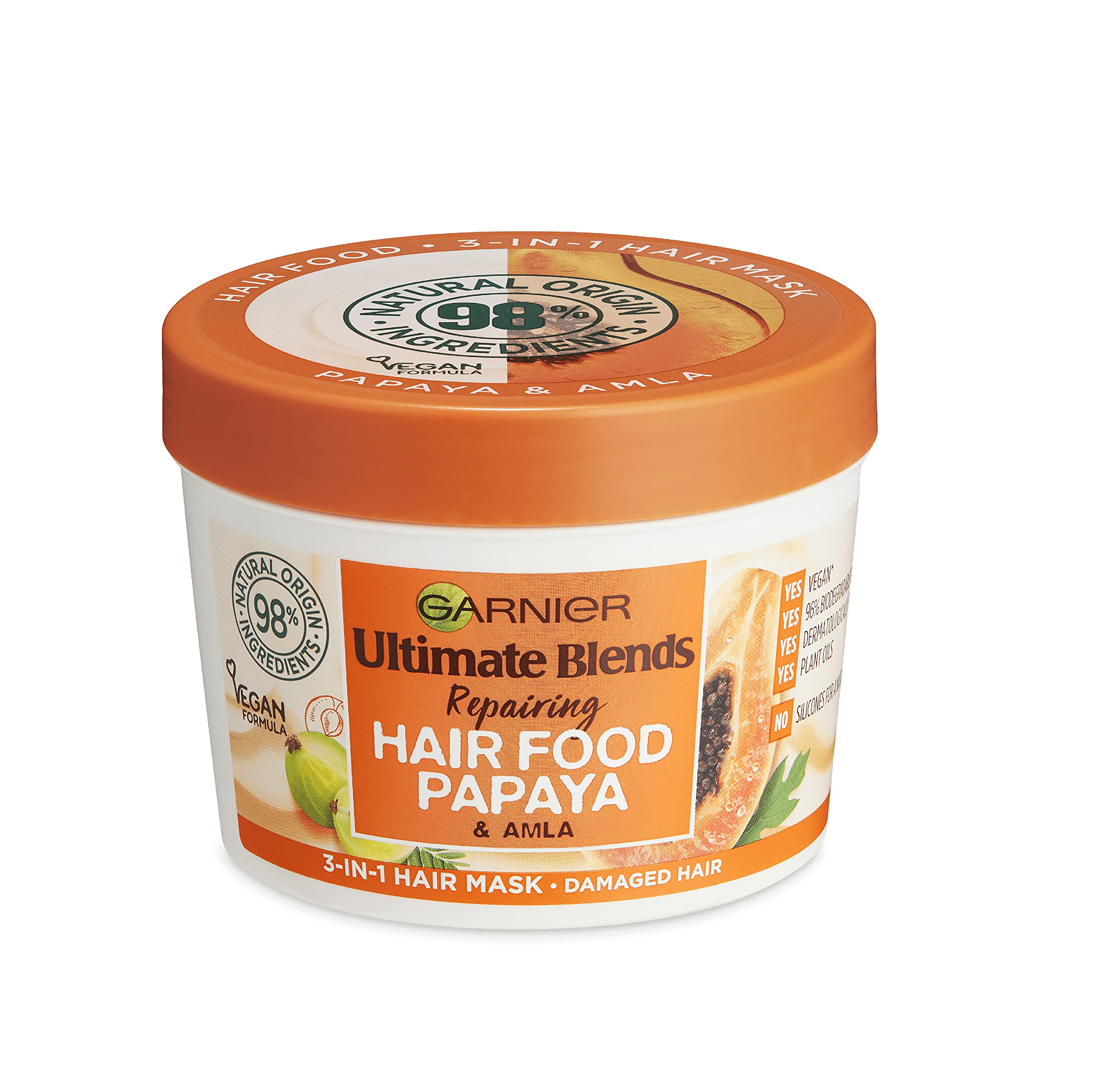 Garnier Hair Food Papaye – Bouteille 390 ml, soin nourrissant pour cheveux.