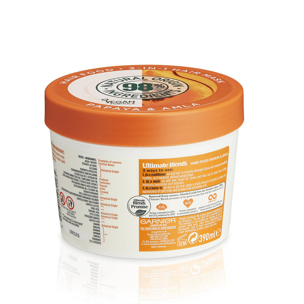 Garnier Hair Food Papaye – Soin leave-in pour cheveux souples et doux.