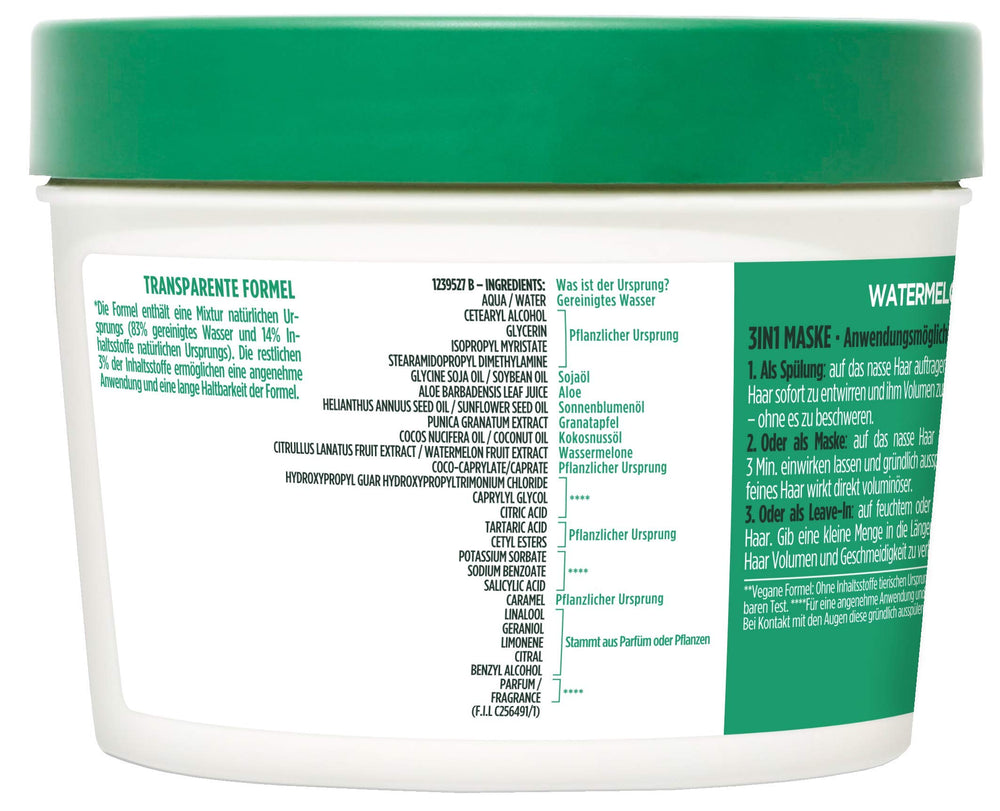 Garnier masque 3-en-1 à la pastèque pour cheveux fins et brillants
