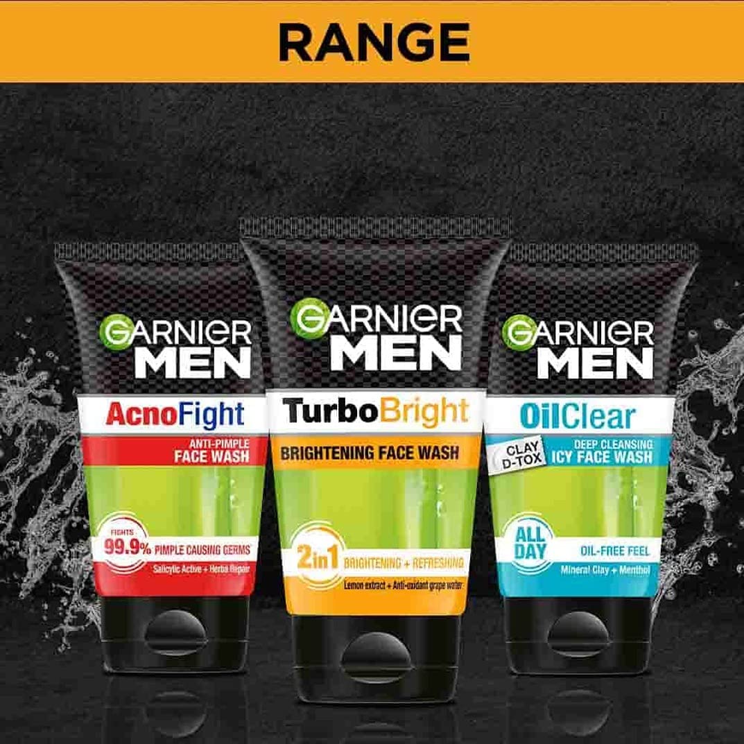 Garnier Men TurboBright - format-100g pratique à emporter et en voyage.