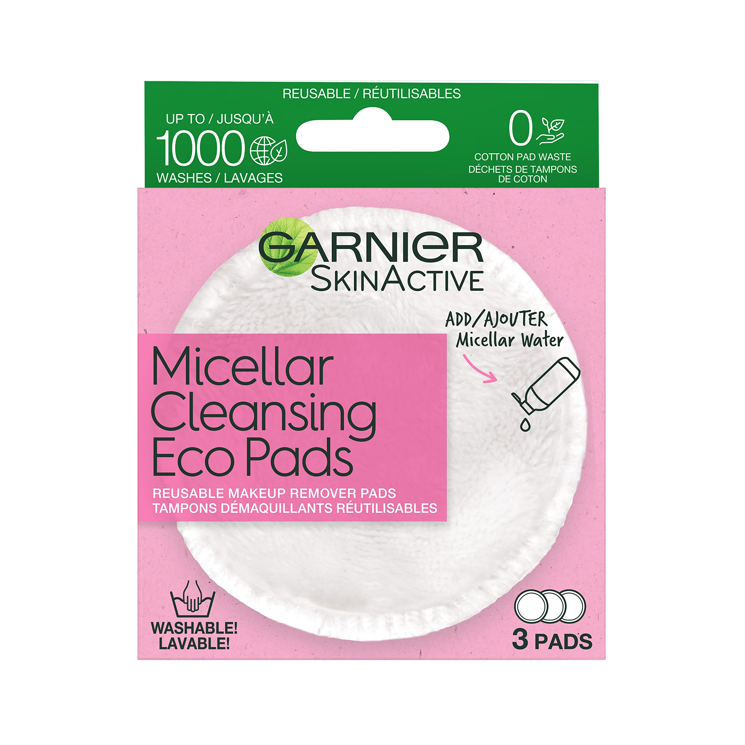 Lavage à la main facile après chaque usage des pads Garnier