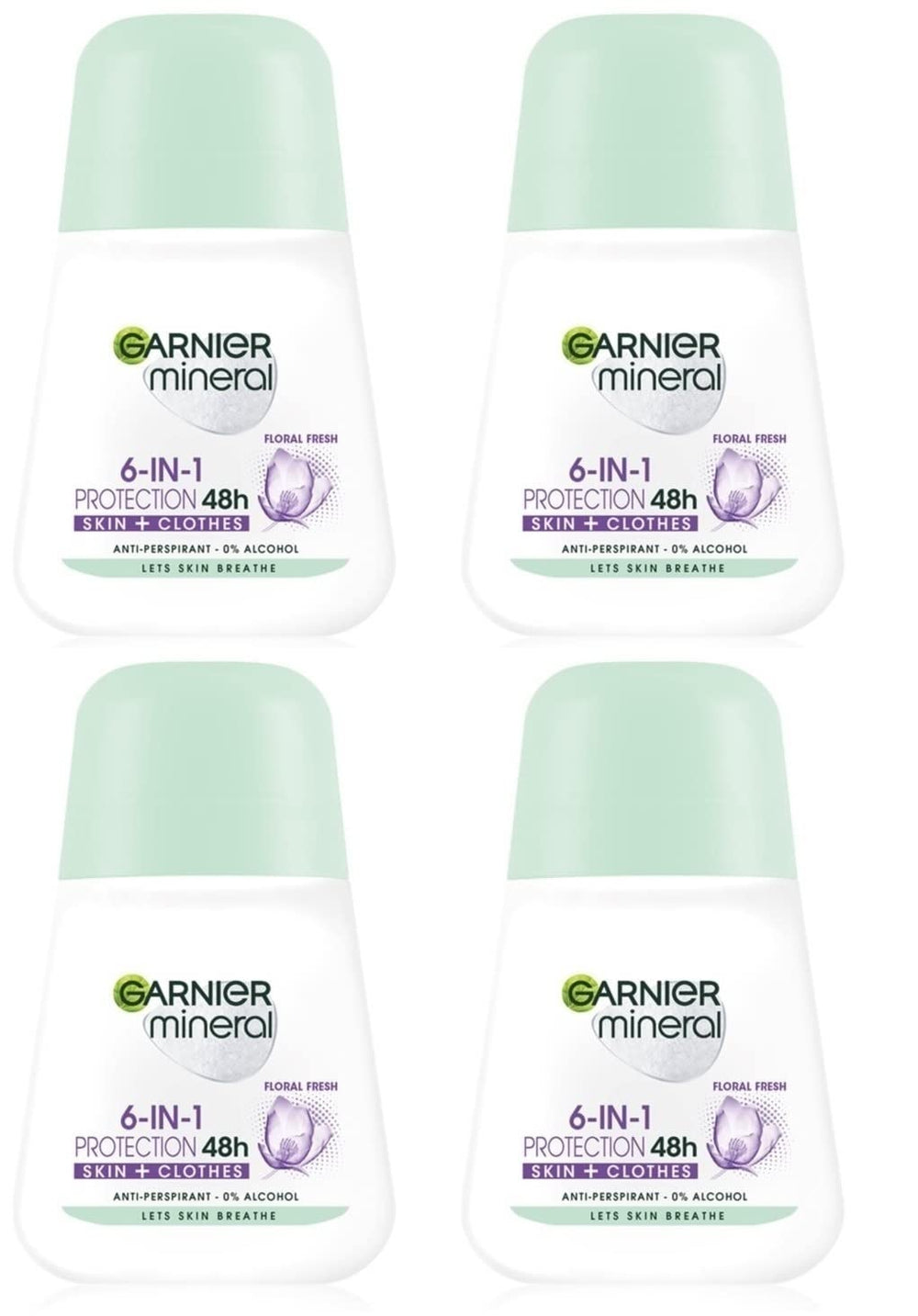 Garnier Minéral Protection 6 Roll-On Fraîcheur Florale, application roulante précise et confortable