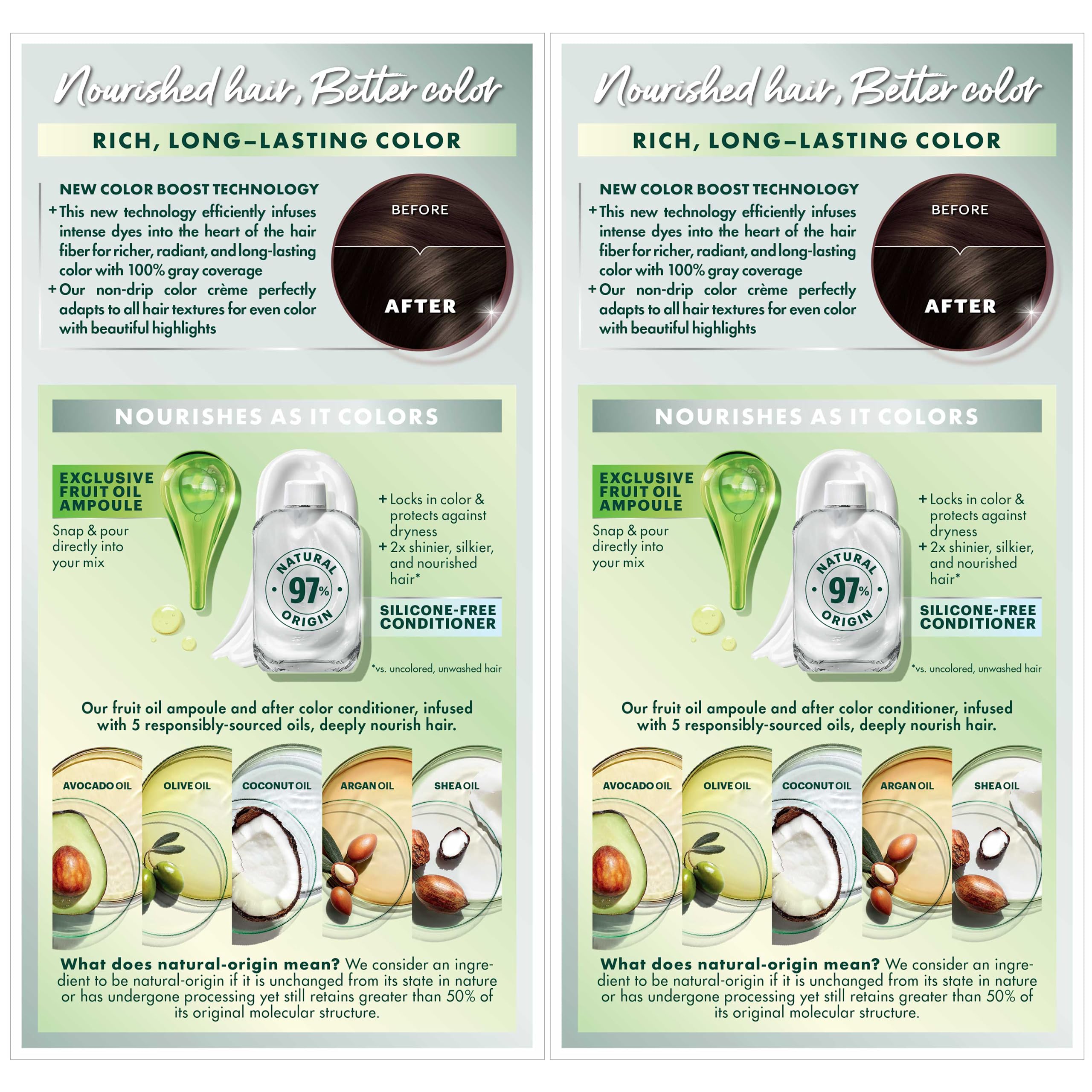Application manuelle Garnier Nutrisse sur longue chevelure.