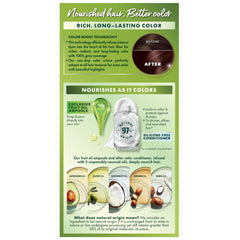 Garnier Nutrisse, cheveux avant coloration pour comparer la teinte.