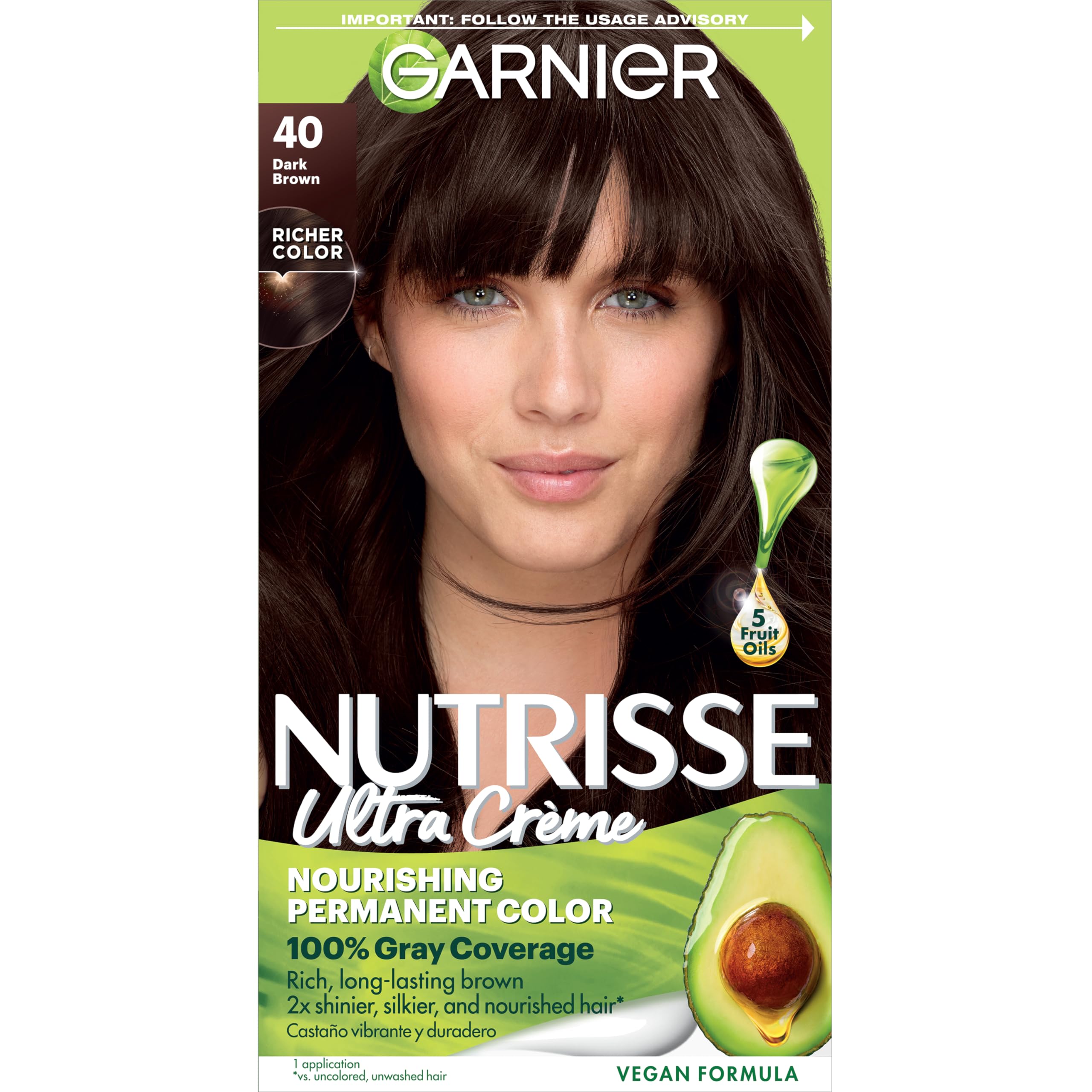 Garnier Nutrisse: coloration brun foncé, couleur durable et gris parfaitement couvert