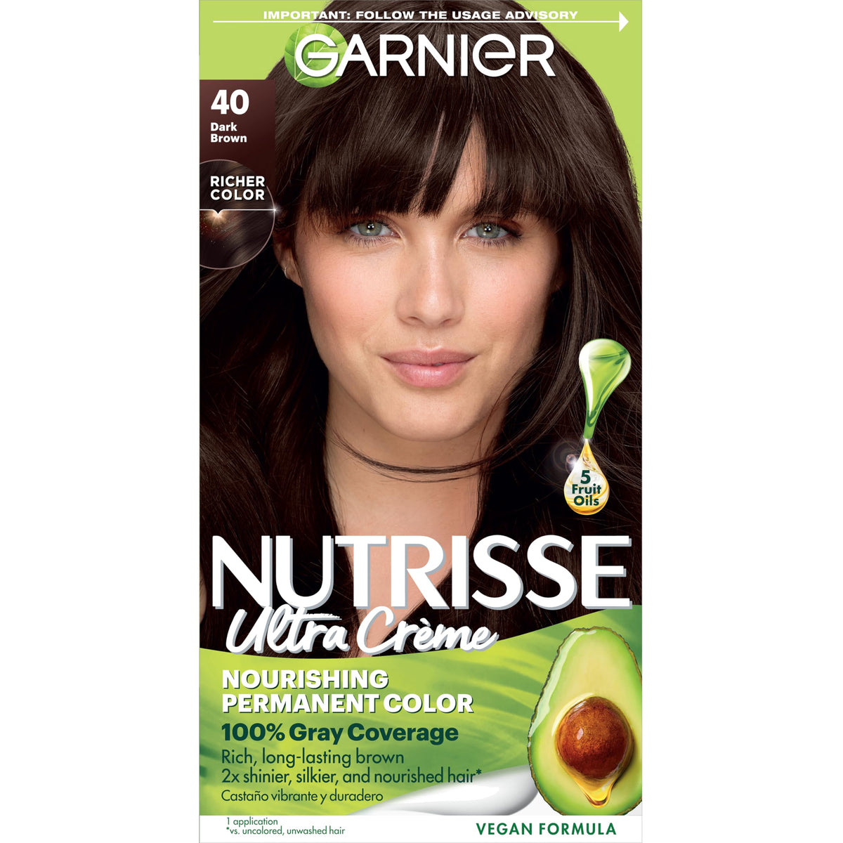 Garnier Nutrisse: coloration brun foncé, couleur durable et gris parfaitement couvert