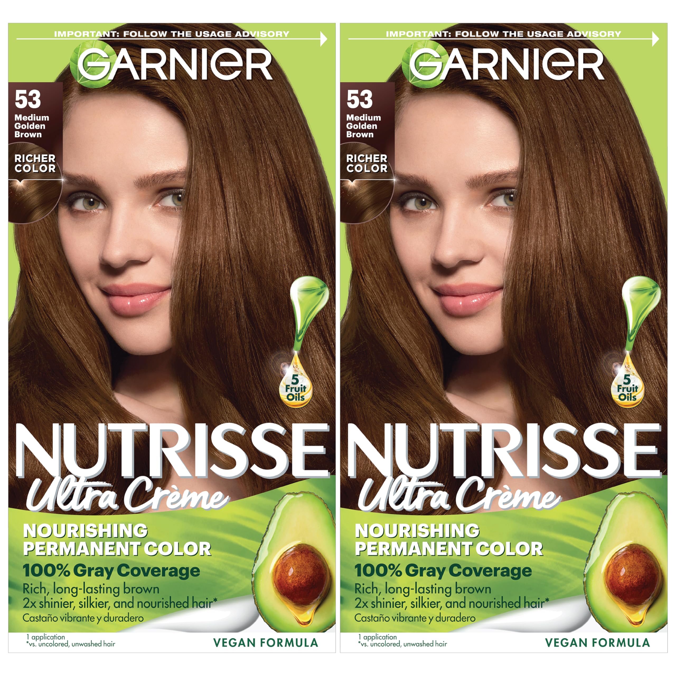 Garnier Nutrisse crème coloration 53 doré moyen châtain pour une couleur durable