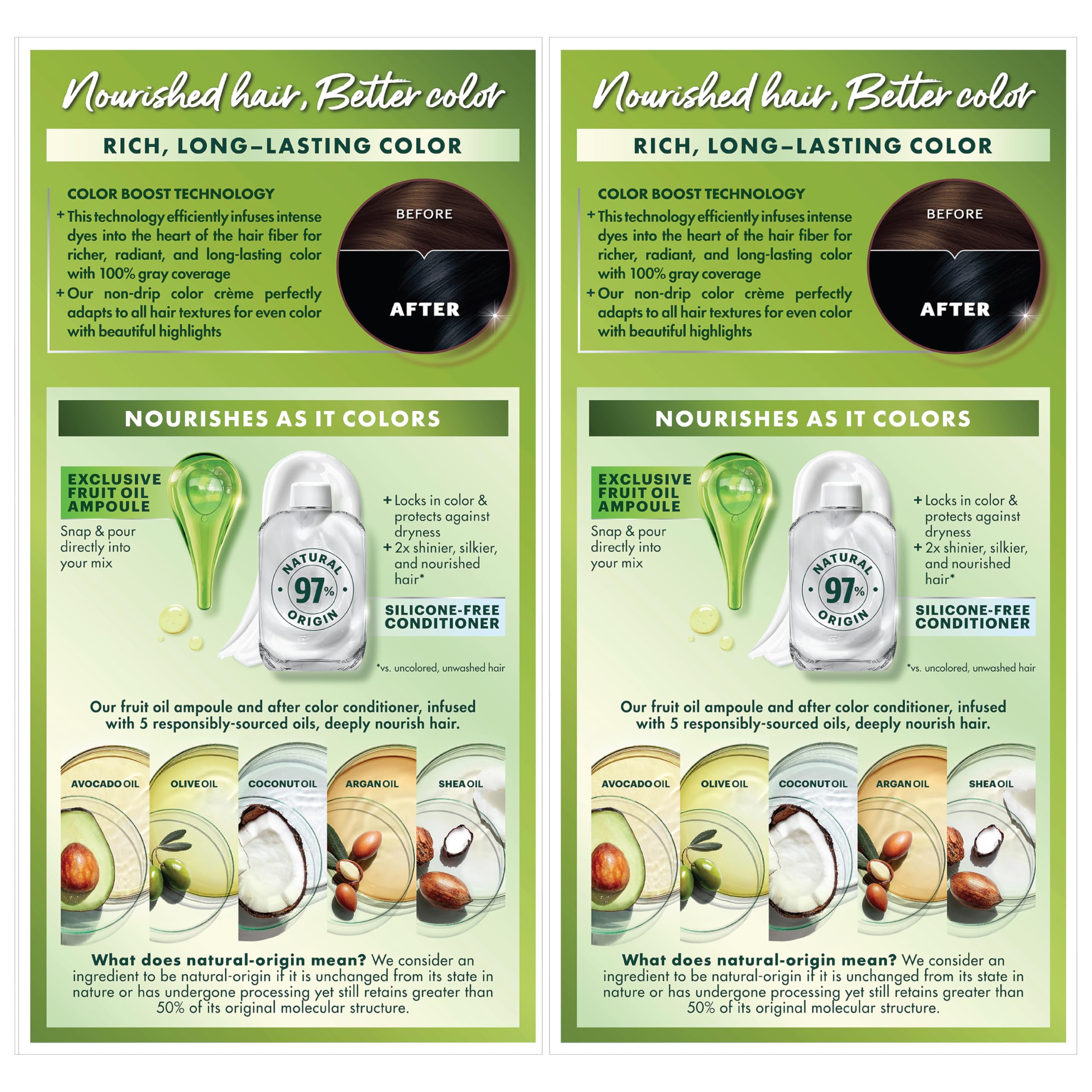 Kit coloration Garnier Nutrisse avec conditioner intégré pour une utilisation facile.