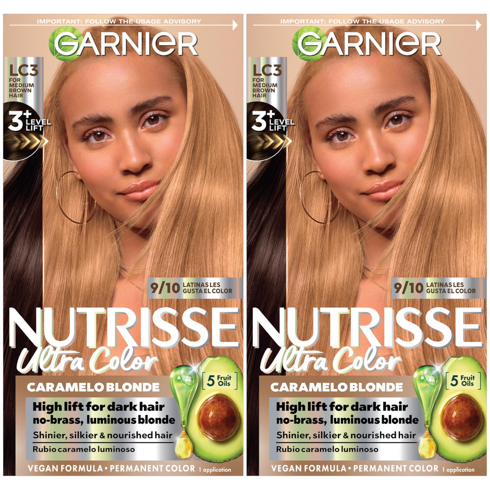Garnier Nutrisse pack-shot Ultra Color montrant une teinte vibrante et durable