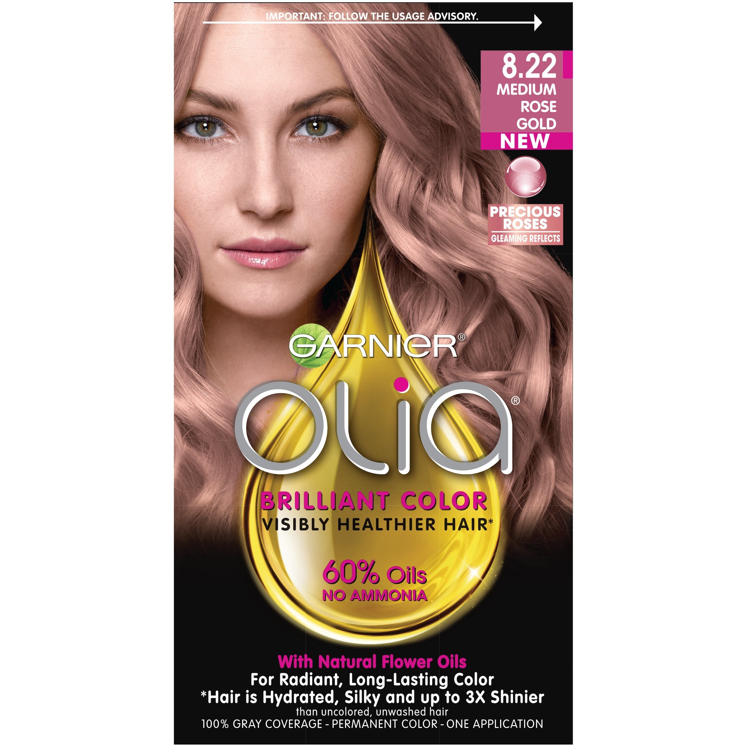 Garnier Olia coloration cheveux huile 60% pour une couleur vive et durable.