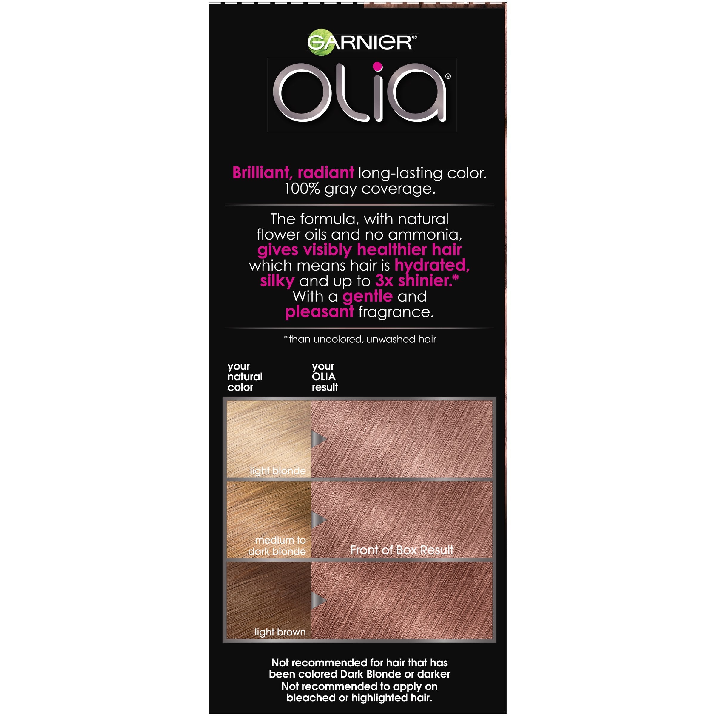 Garnier Olia crème non coulante pour une application précise sans coulure.