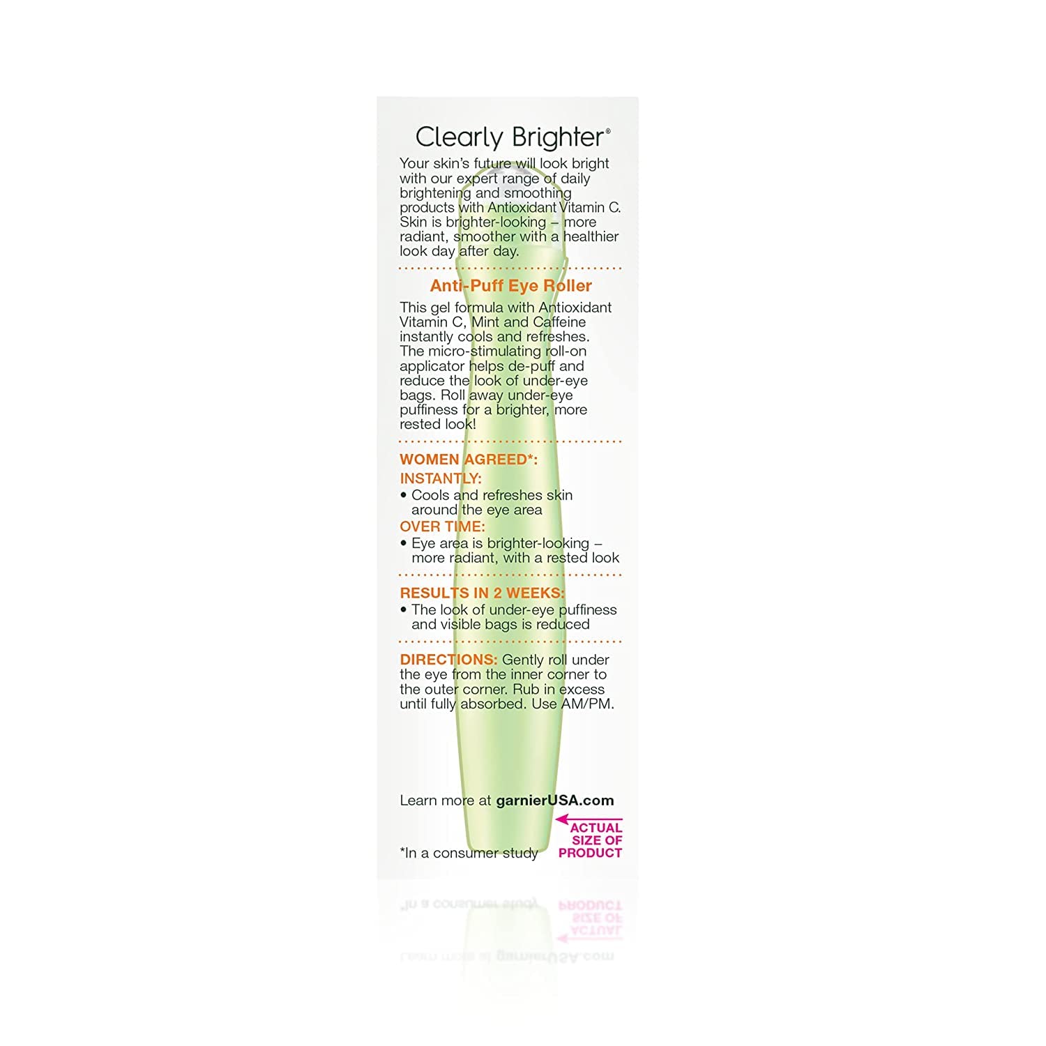 Garnier SkinActive anti-poches yeux rouleau applicateur pour une application ciblée.