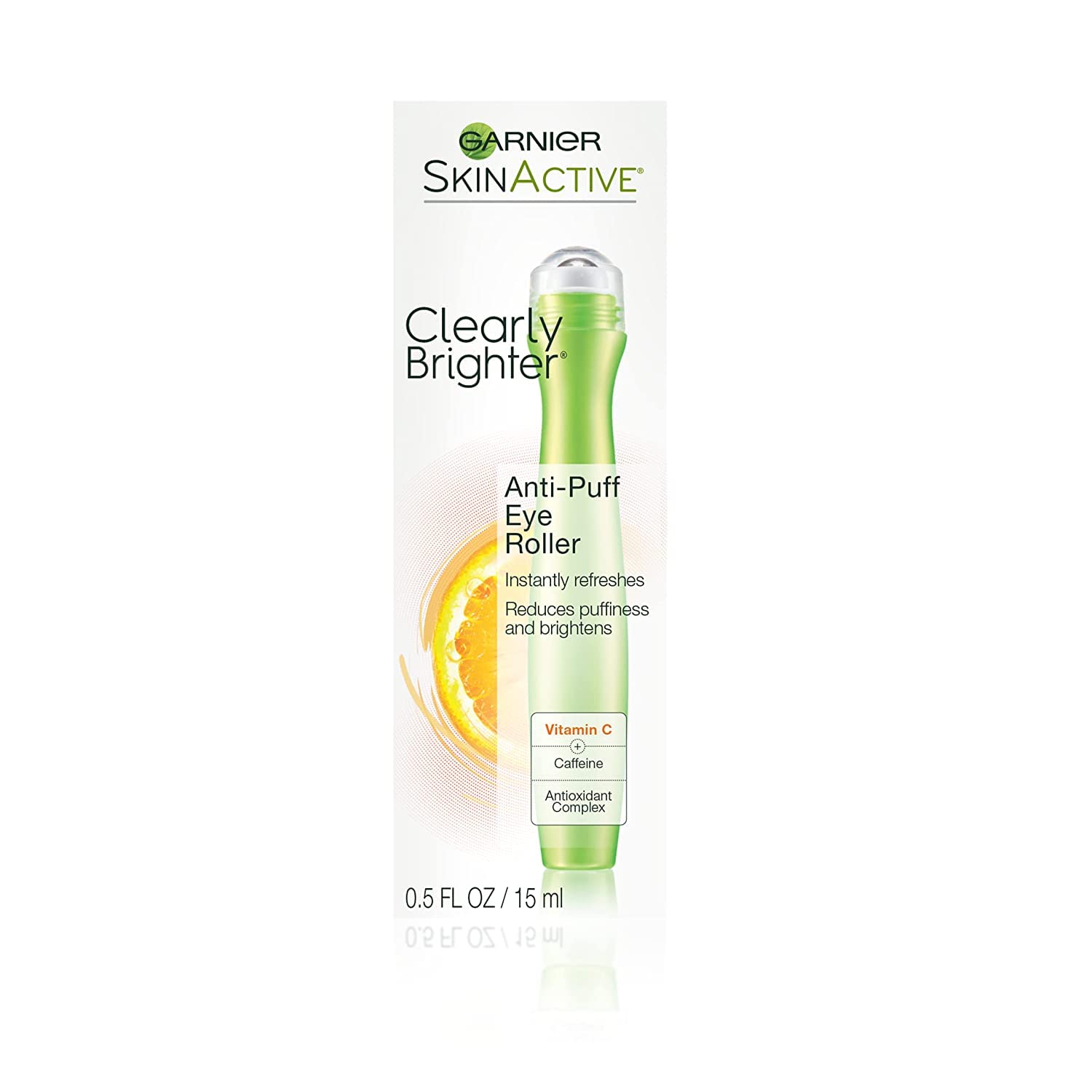 Garnier SkinActive anti-poches yeux rouleau emballage pratique et rafraîchissant.