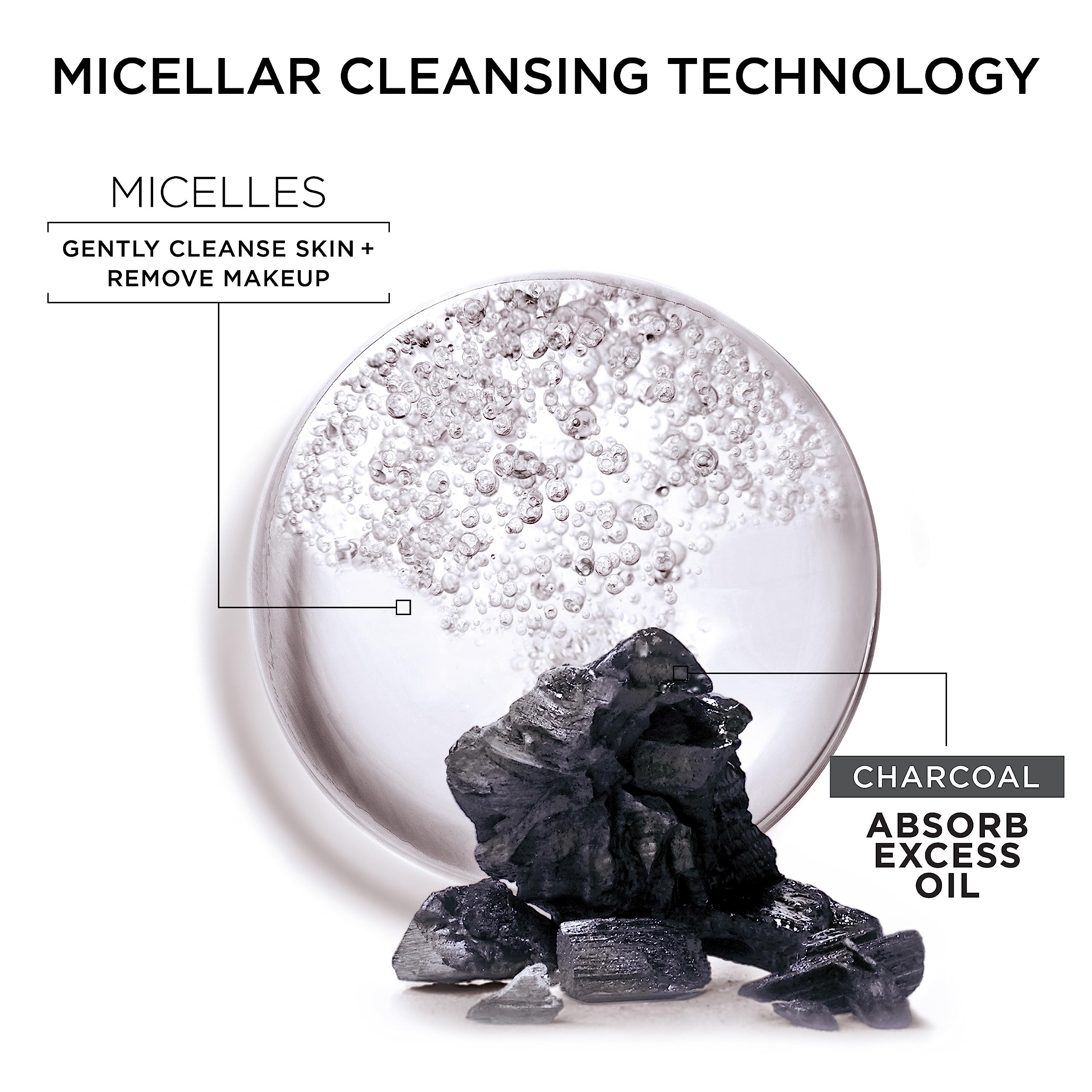 Charcoal helps absorb excess oil on Garnier cleanser