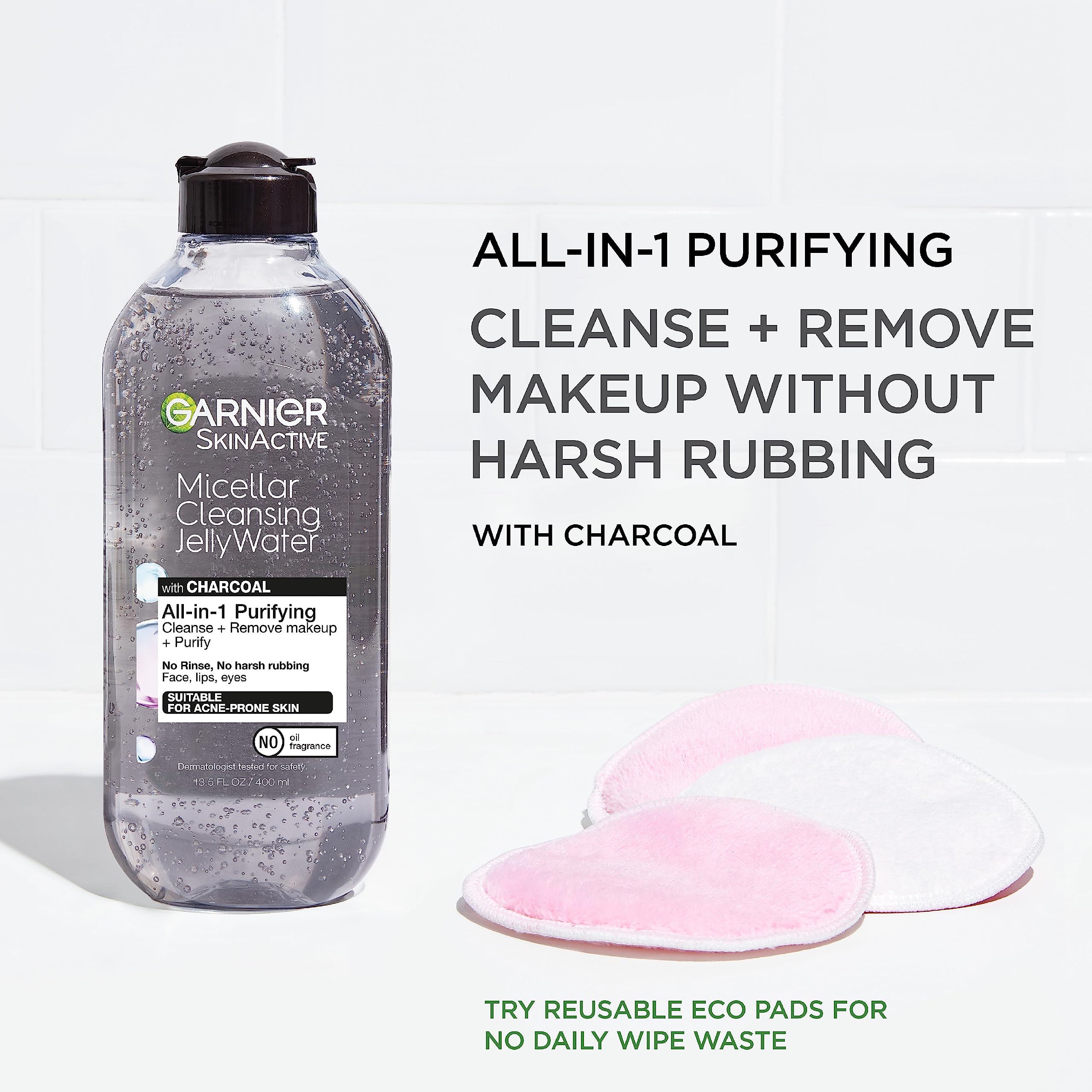 Dermatologist-tested label on Garnier SkinActive cleanser