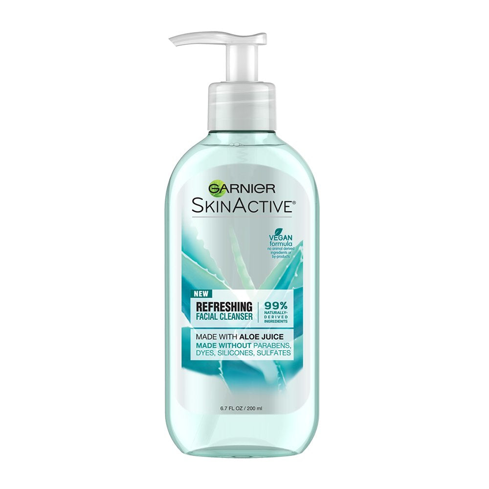 Garnier SkinActive : bouteille du nettoyant aloé véra pour peau sèche, prêt à l'emploi.