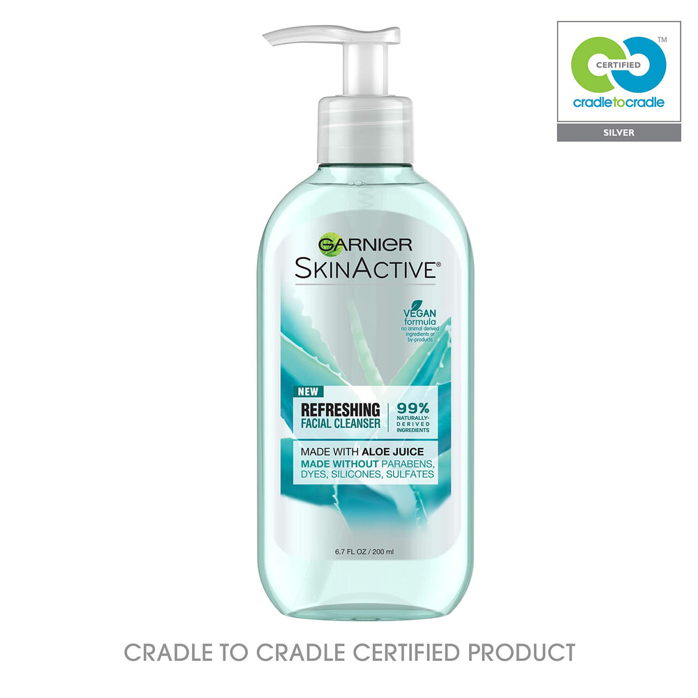 Garnier SkinActive Aloe : formule végane adaptée aux peaux sensibles et douce.