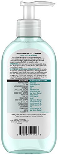 Garnier SkinActive Aloe : texture gel qui mousse légèrement pour purifier sans dessécher.