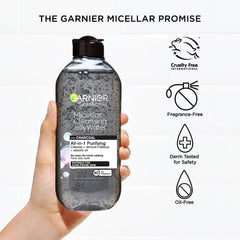 Garnier SkinActive micellar makeup remover in action with no rinse