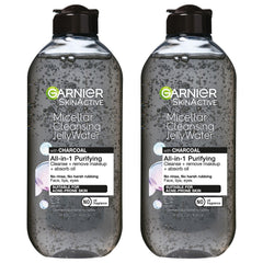 Garnier SkinActive micellar cleansing jelly water charcoal bottle highlights oil absorption