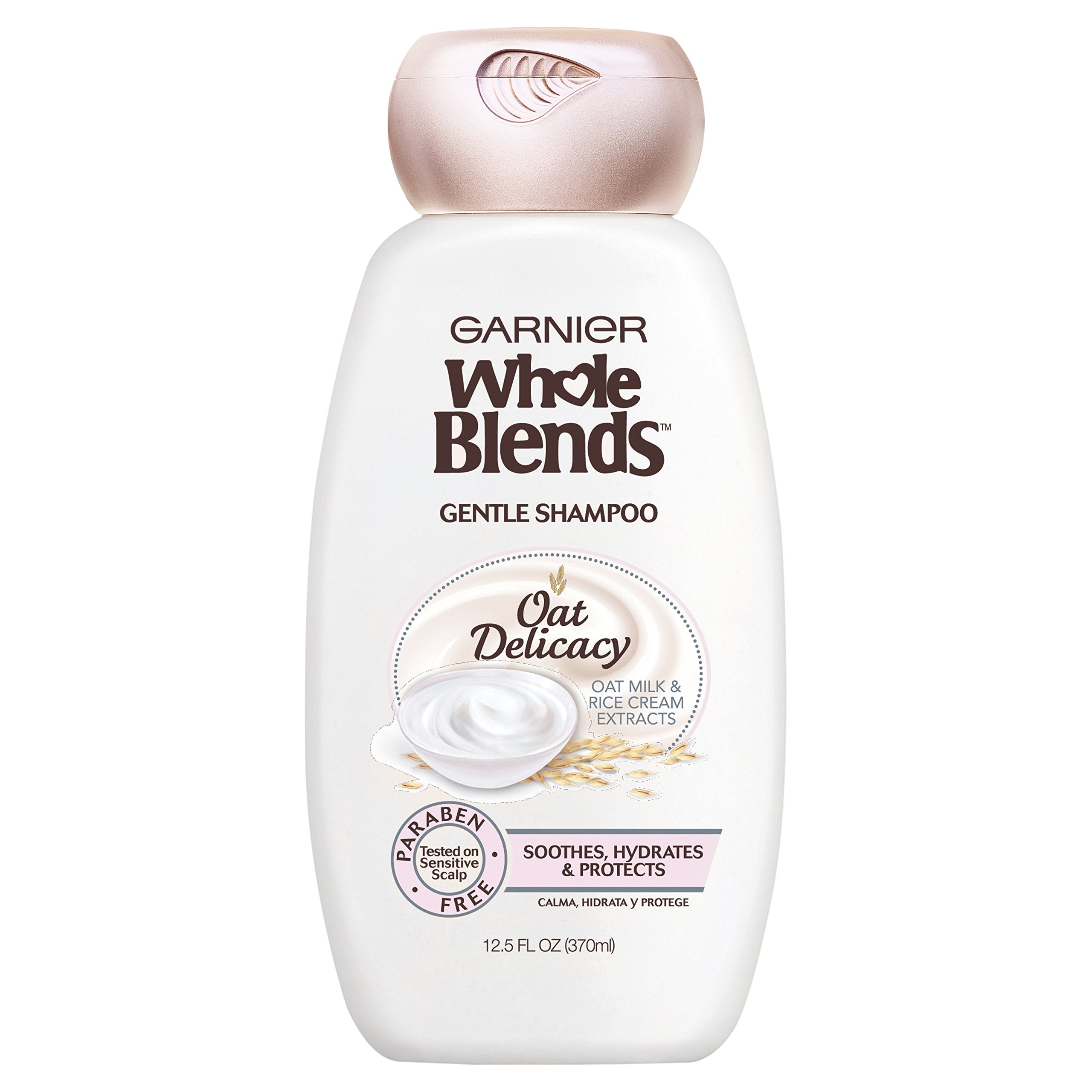 Garnier Whole Blends Shampoing doux avoine — bouteille prête à hydrater en douceur les cheveux sensibles