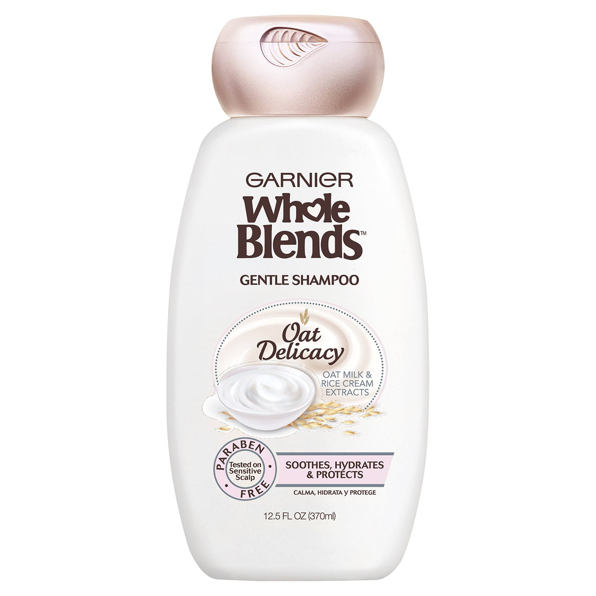 Garnier Whole Blends Shampoing doux avoine — bouteille prête à hydrater en douceur les cheveux sensibles