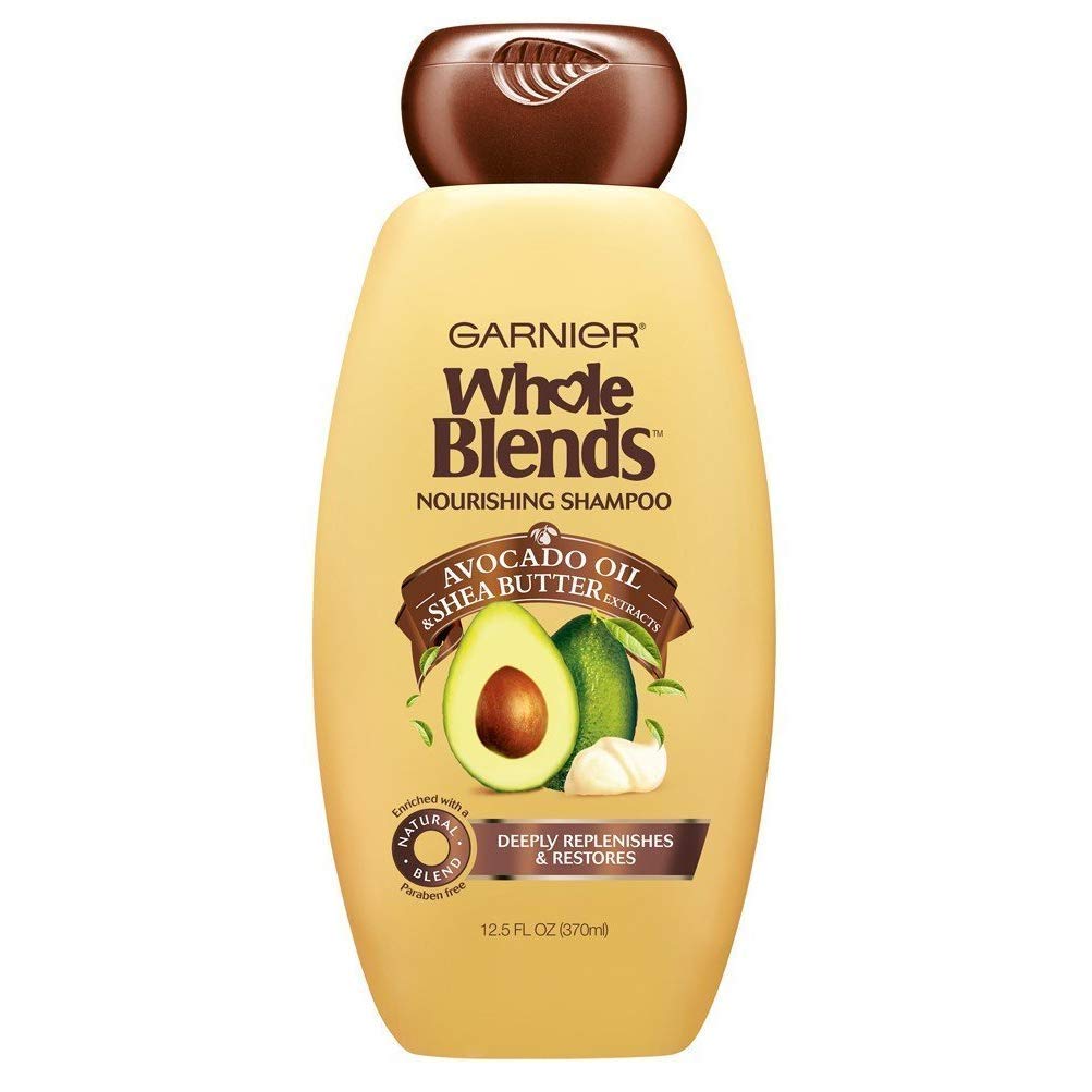 Garnier Whole Blends Shampoo nourrissant Avocat et Karité, soin quotidien pour cheveux secs