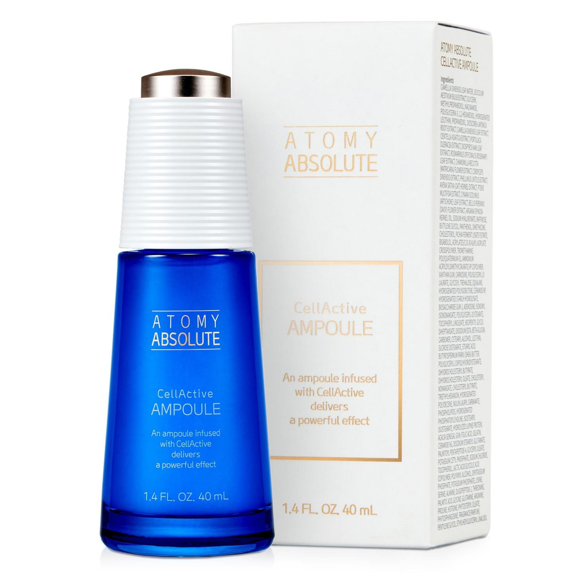 GASHINA STORY A.t.o.m.y Absolute CellActive Ampoule – bouteille 40 ml prête pour une routine précise.