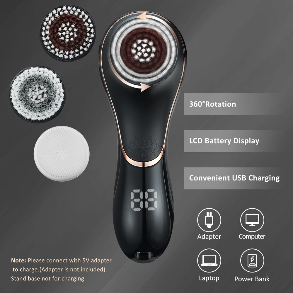Brosse-visage Gaurins batterie longue vie et charge rapide.