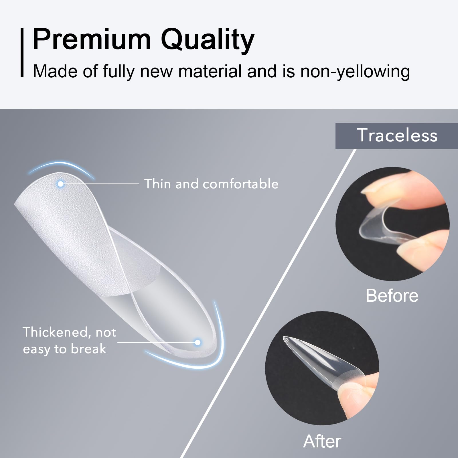 GazePlus pointes s'adaptent à l’acrylique, gel ou poudre dip.