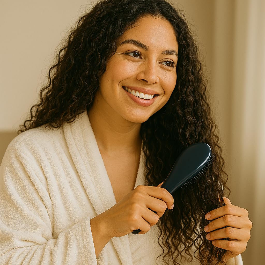 G.B.S Wave Detangling Brush utilisation humide et sèche et distribution des soins.