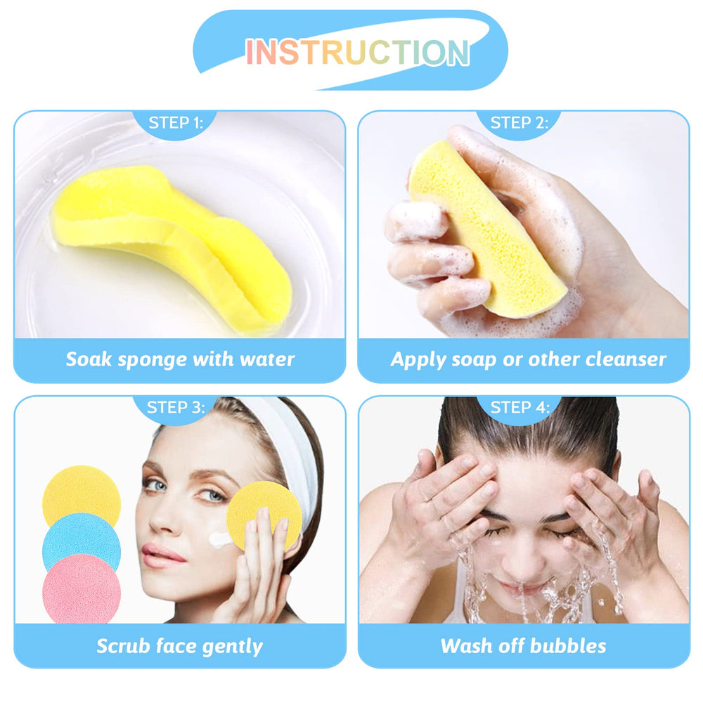 Éponge faciale Gddochn bleu: exfoliation légère des pores.