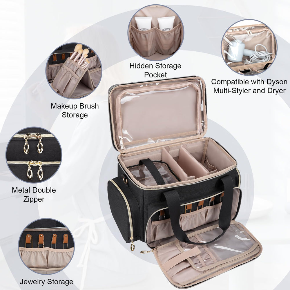 GDNasist grand-sac-maquillage range-pinceaux pratique pour voyage et maquillage