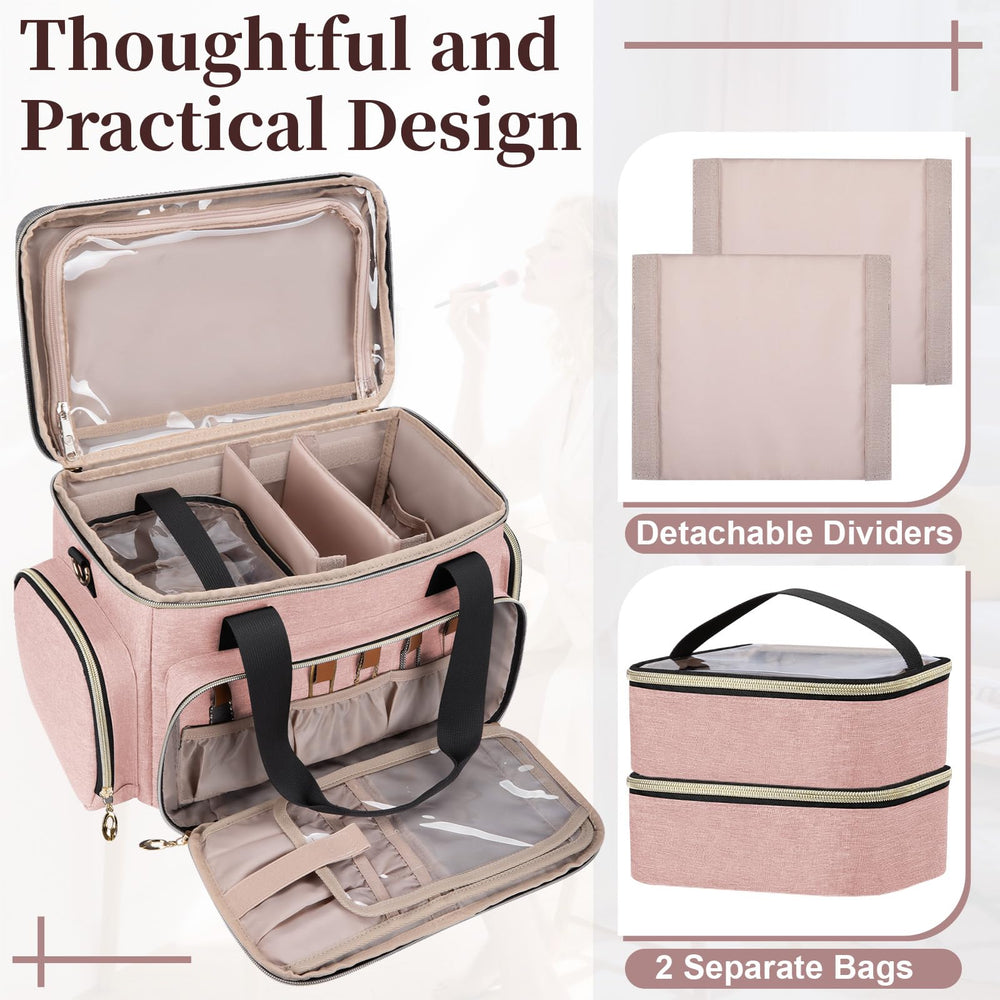 GDNasist-grande-trousse-maquillage-sangles-reglables, transport pratique en déplacement.