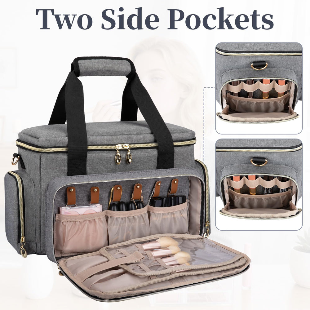 GDNasist sac maquillage voyage, fermeture double sécurisée et accès rapide en déplacement