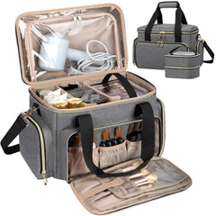 GDNasist sac maquillage voyage gris, grande capacité pour organiser vos cosmétiques
