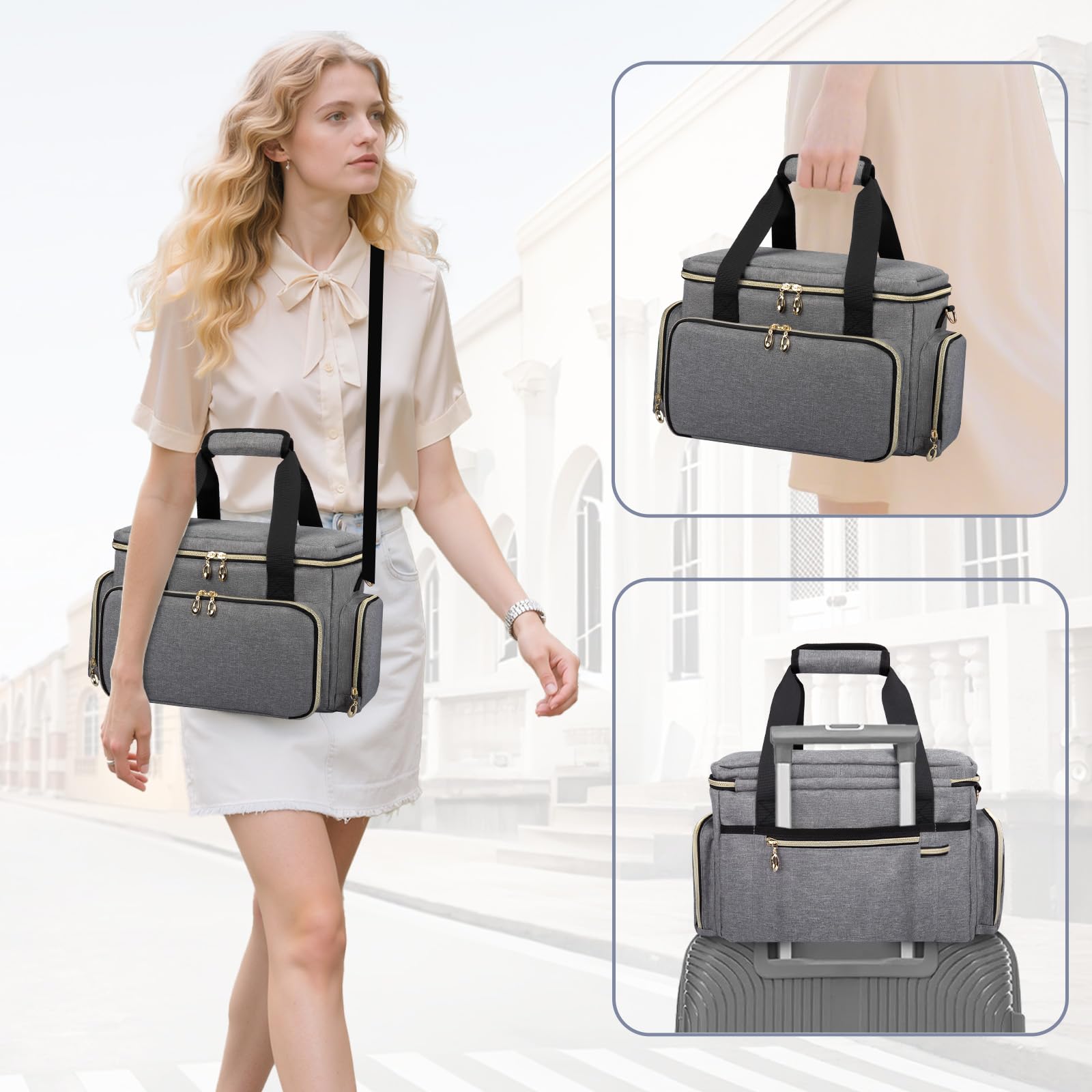 GDNasist sac maquillage voyage, matière facile à nettoyer et doublure protectrice