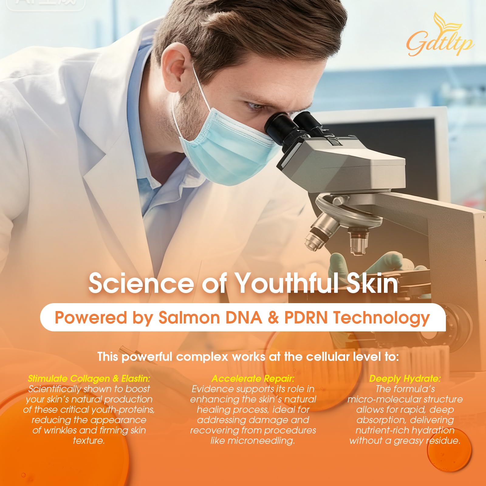 GDTLTP Serum DNA Saumon élastine soluble, fermeté et élasticité.