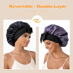 Bonnet satin à lacet ajustable GDTOGRT, s'adapte à toutes les morphologies nocturnes.