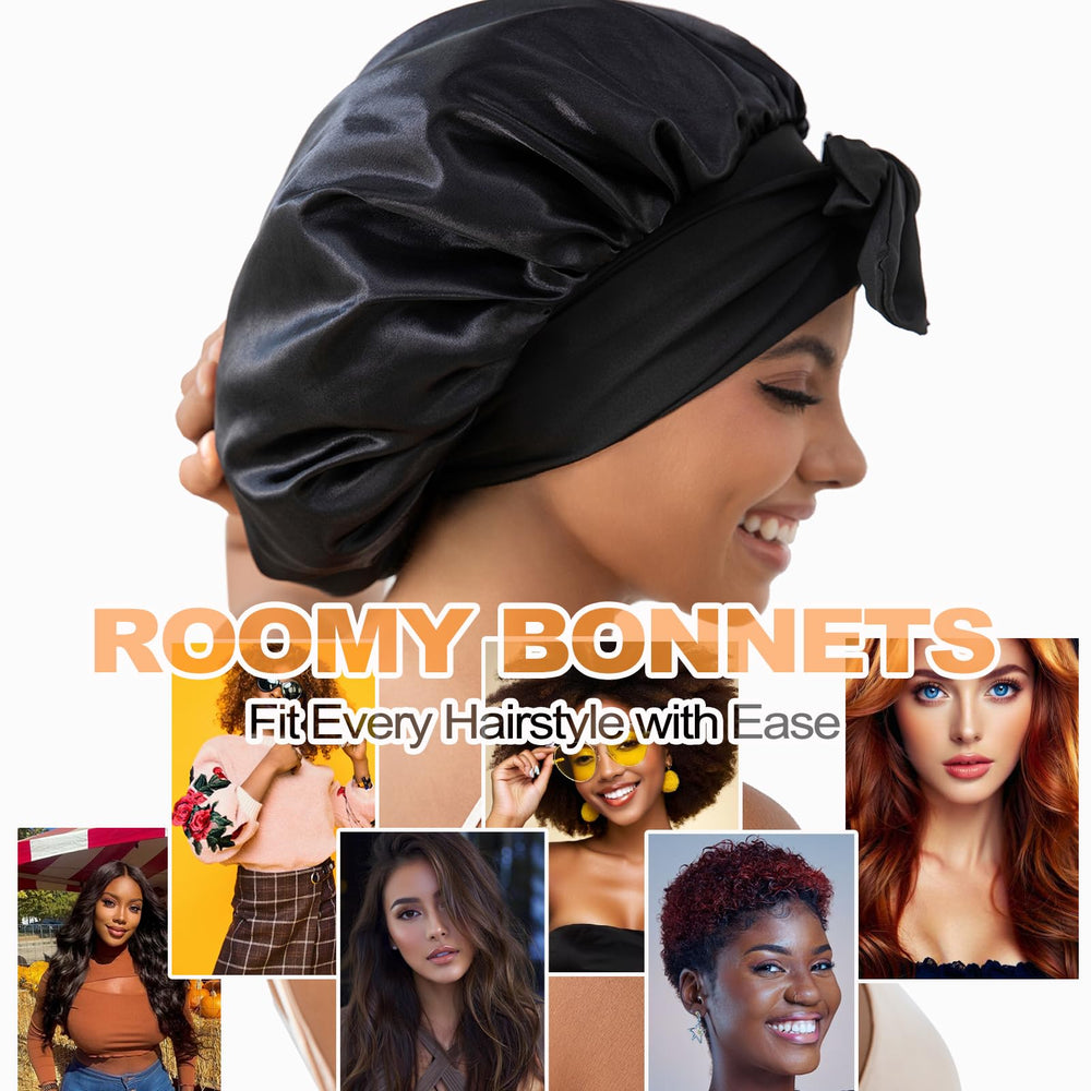 GDTOGRT bonnet satin-protection contre les froissements, idéal pour boucles et cheveux naturels.