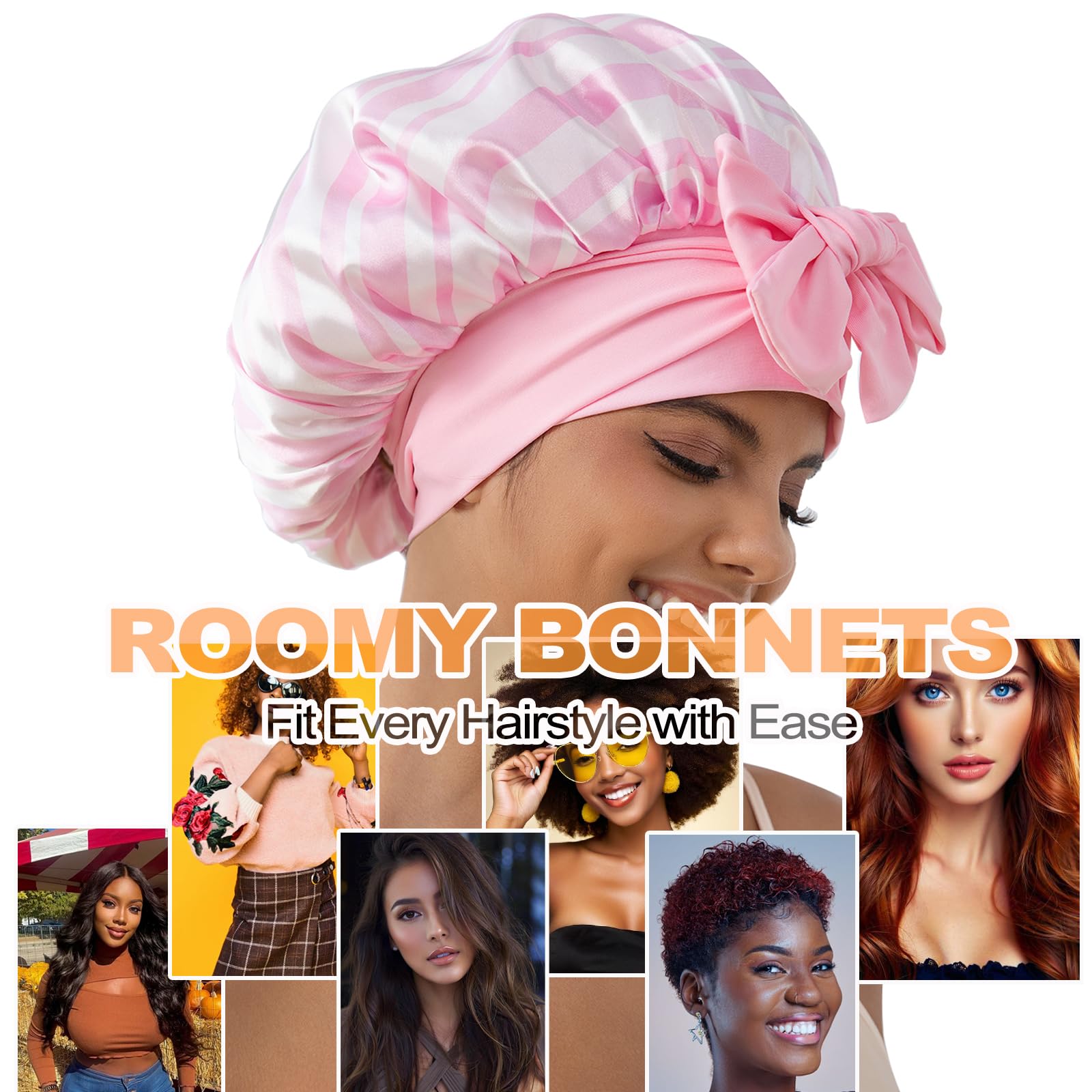 Bonnet satin GDTOGRT réversible offre deux looks élégants.