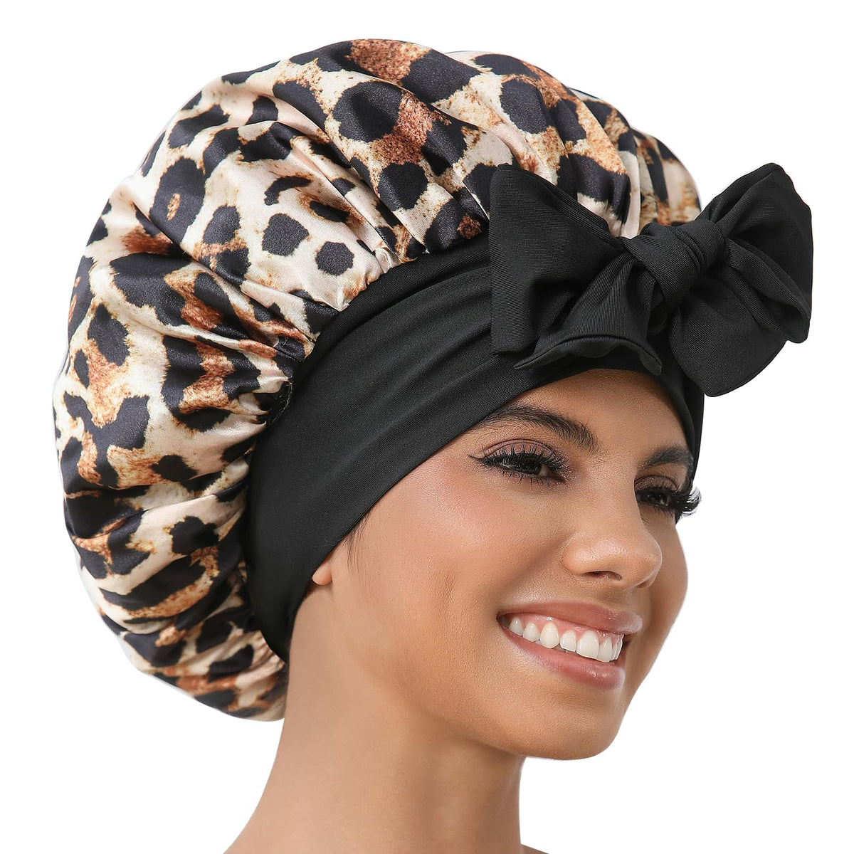 GDTOGRT bonnet satin pour dormir protège les cheveux bouclés toute la nuit