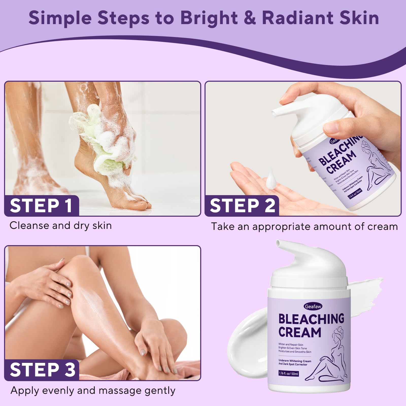 GEAFAW Crème éclaircissante – adaptée à tous les types de peau