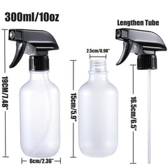 GearTrust bouteille spray transparente givrée idéale pour protéger les liquides sensibles à la lumière.