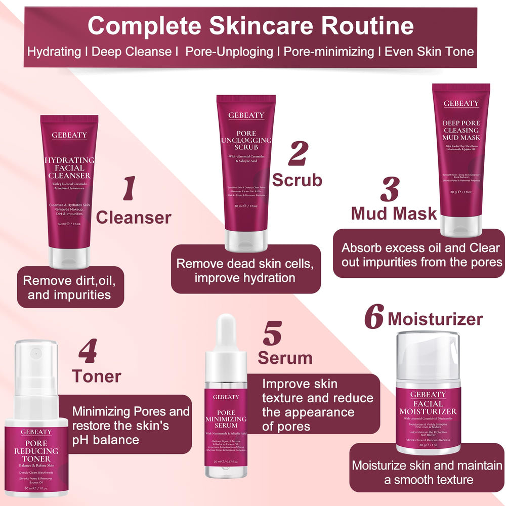 GEBEATY gommage pores resserrés: exfolie en douceur et révèle une peau nette.