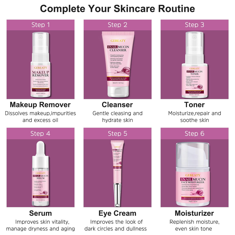 GEBEATY sérum mucin escargot – formule légère pour revitaliser la peau.