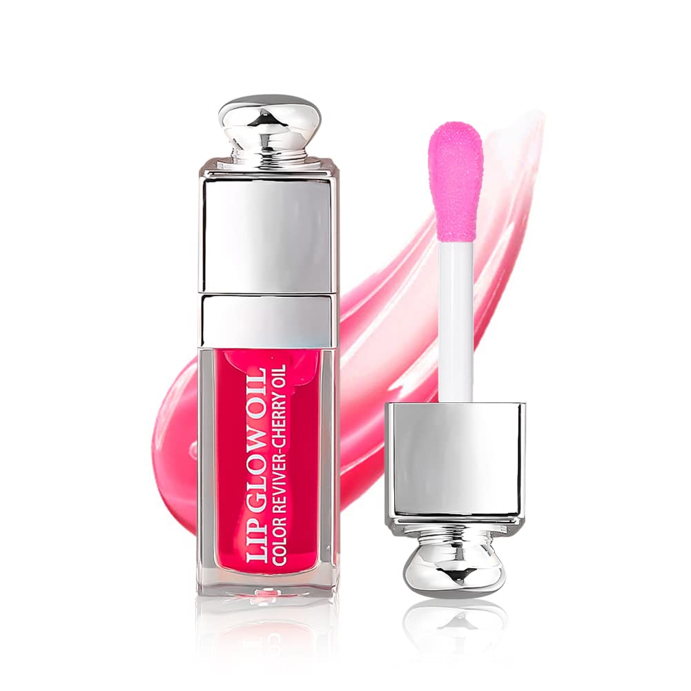 GECOMO Lip Glow Oil montre une bouteille transparente pour une hydratation des lèvres.