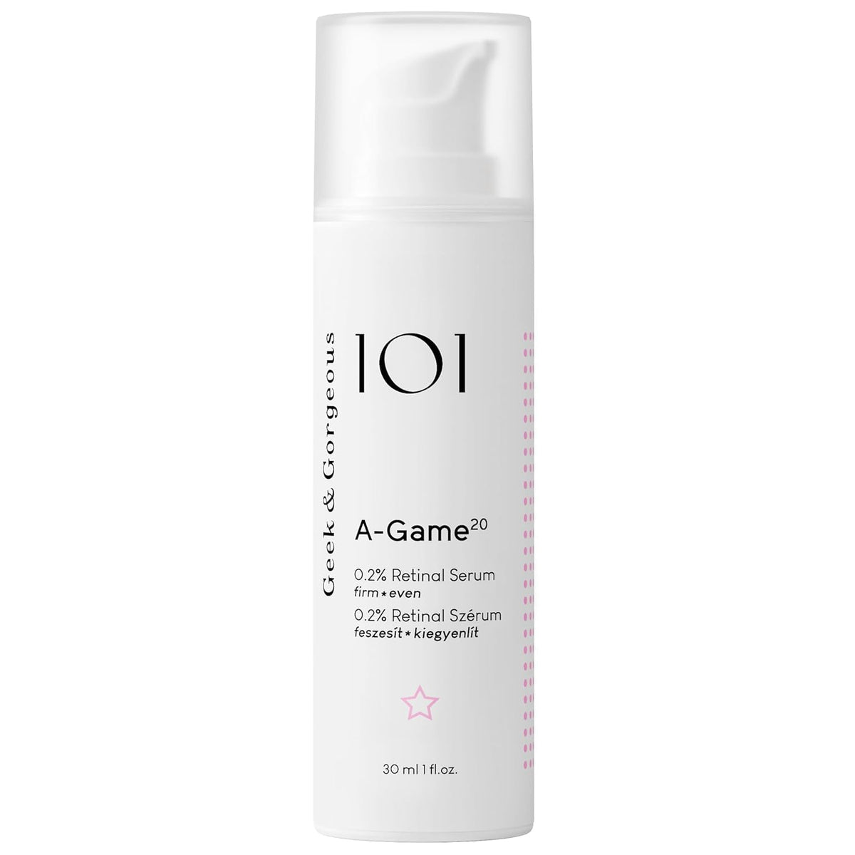 Geek & Gorgeous A-Game 20 : bouteille-serum rétinal, action ciblée sur les ridules