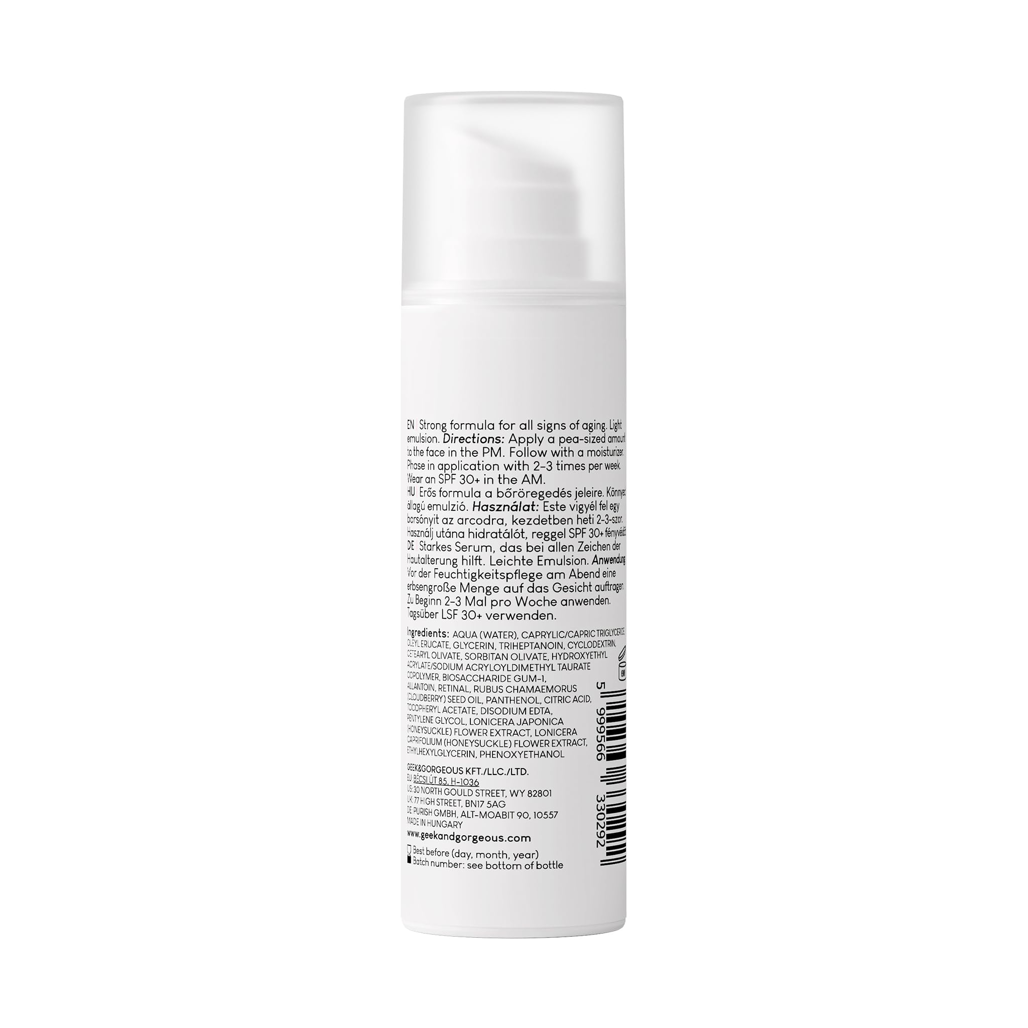Geek & Gorgeous A-Game Retinal Serum – application rapide et peau plus tonifiée.